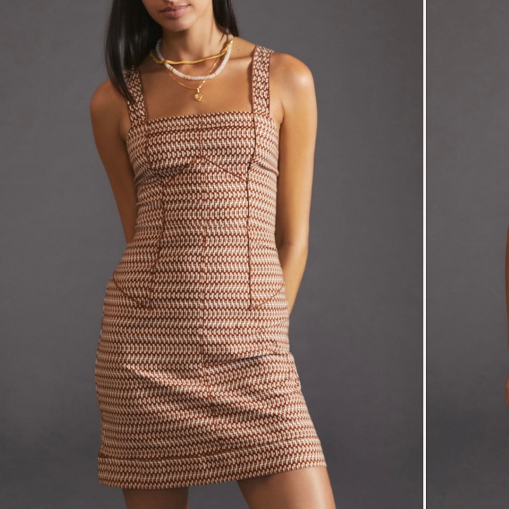 Anthropologie Squareneck Slim Mini Dress